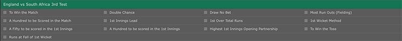Bet365 odds layout